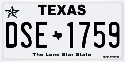 TX license plate DSE1759