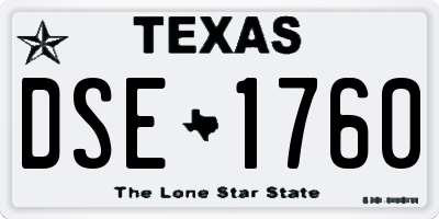 TX license plate DSE1760
