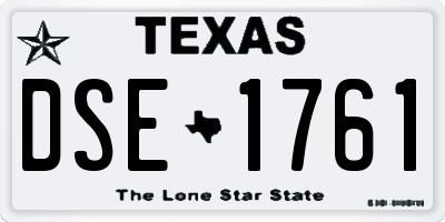 TX license plate DSE1761