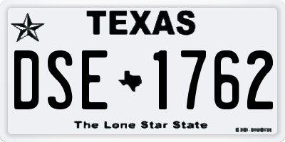 TX license plate DSE1762
