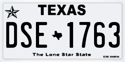 TX license plate DSE1763