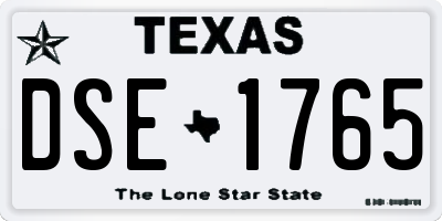TX license plate DSE1765