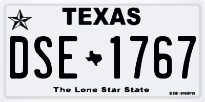 TX license plate DSE1767