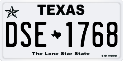 TX license plate DSE1768