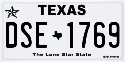 TX license plate DSE1769