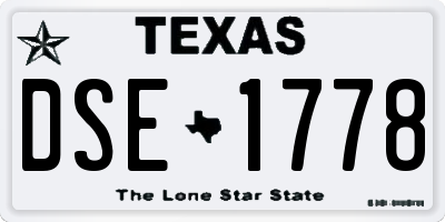 TX license plate DSE1778