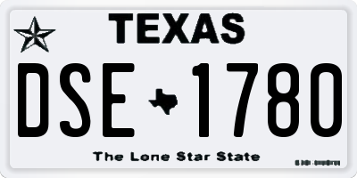 TX license plate DSE1780