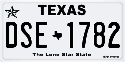 TX license plate DSE1782