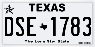 TX license plate DSE1783