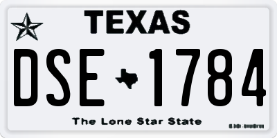 TX license plate DSE1784