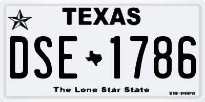 TX license plate DSE1786