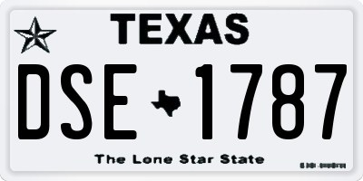 TX license plate DSE1787