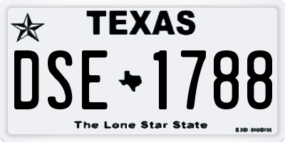 TX license plate DSE1788