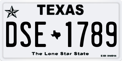 TX license plate DSE1789