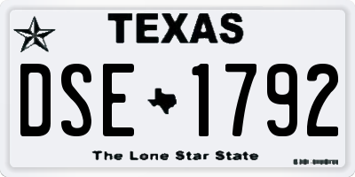TX license plate DSE1792