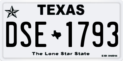 TX license plate DSE1793
