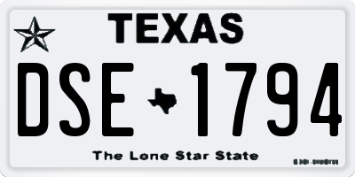 TX license plate DSE1794