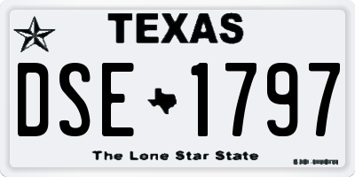 TX license plate DSE1797