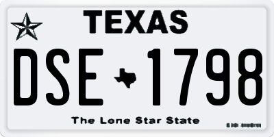 TX license plate DSE1798