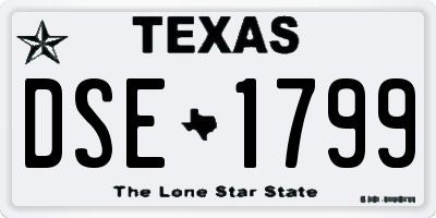 TX license plate DSE1799