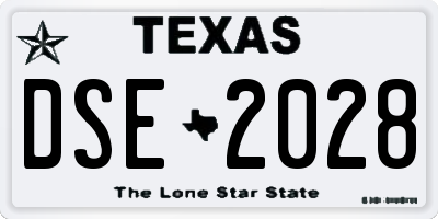 TX license plate DSE2028