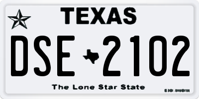 TX license plate DSE2102