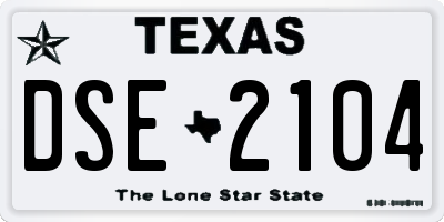 TX license plate DSE2104