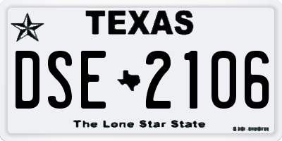 TX license plate DSE2106