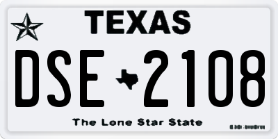 TX license plate DSE2108