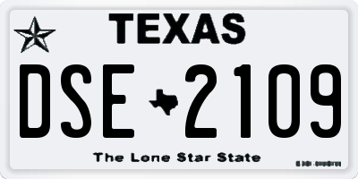 TX license plate DSE2109