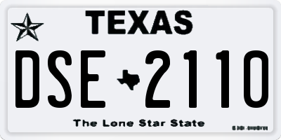 TX license plate DSE2110