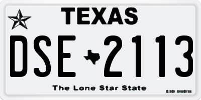 TX license plate DSE2113