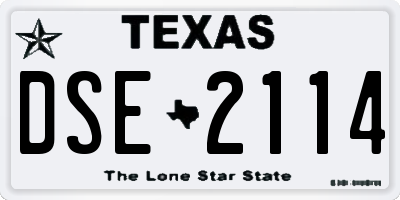 TX license plate DSE2114