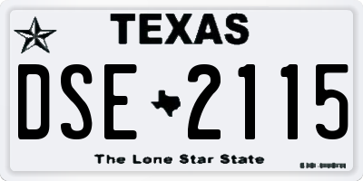 TX license plate DSE2115