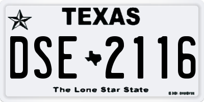 TX license plate DSE2116