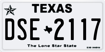 TX license plate DSE2117