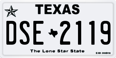 TX license plate DSE2119