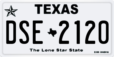 TX license plate DSE2120