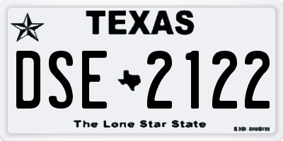TX license plate DSE2122