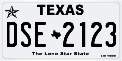 TX license plate DSE2123