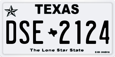 TX license plate DSE2124