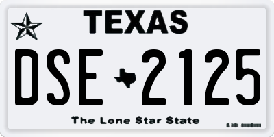 TX license plate DSE2125