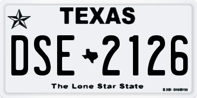 TX license plate DSE2126