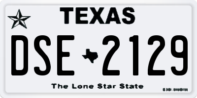 TX license plate DSE2129