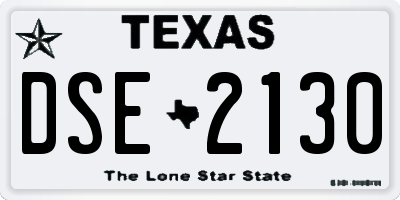 TX license plate DSE2130