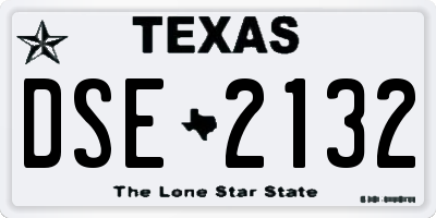 TX license plate DSE2132