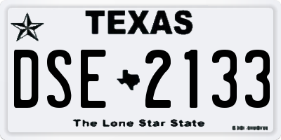 TX license plate DSE2133