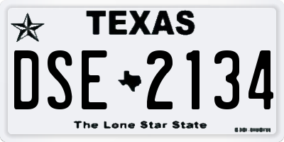 TX license plate DSE2134