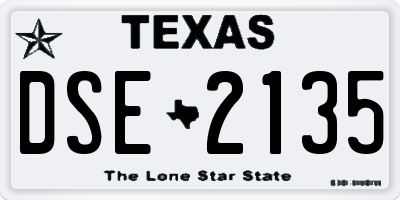 TX license plate DSE2135