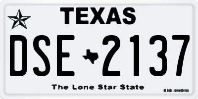 TX license plate DSE2137